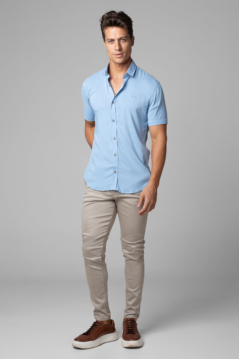 CAMISA DUBAI GOLA TRADICIONAL MANGA CURTA
