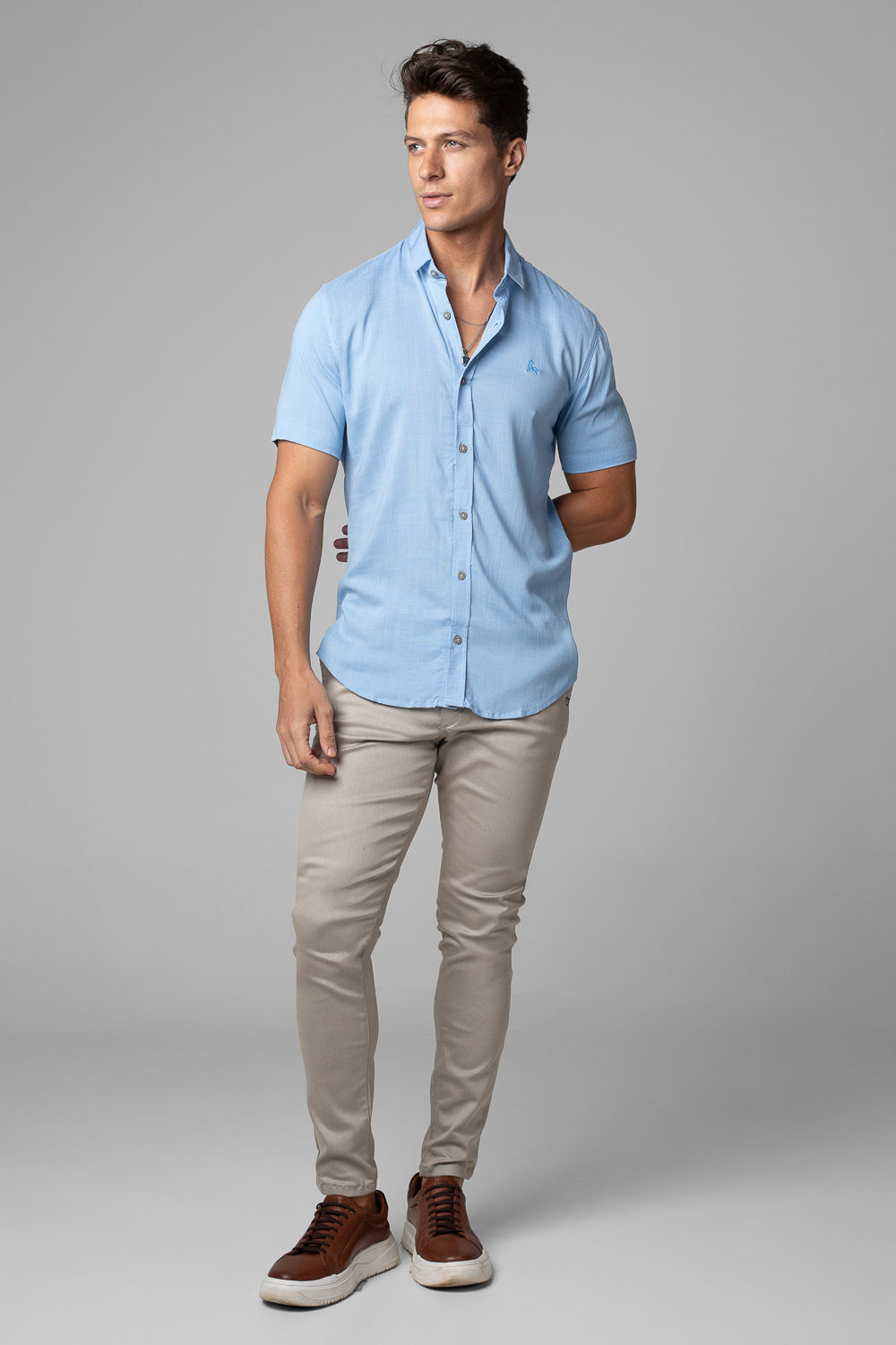 CAMISA DUBAI GOLA TRADICIONAL MANGA CURTA