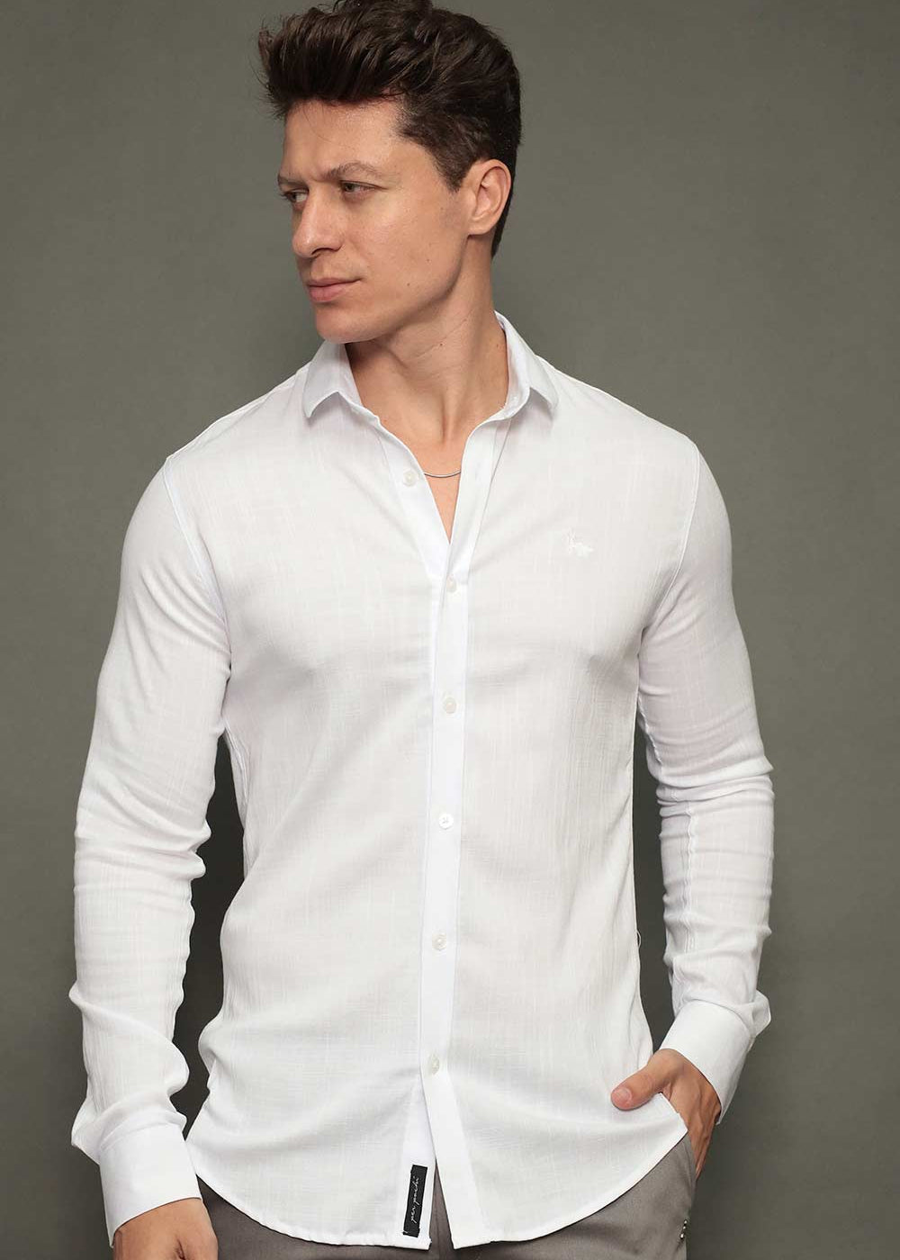 CAMISA DUBAI GOLA TRADICIONAL MANGA LONGA
