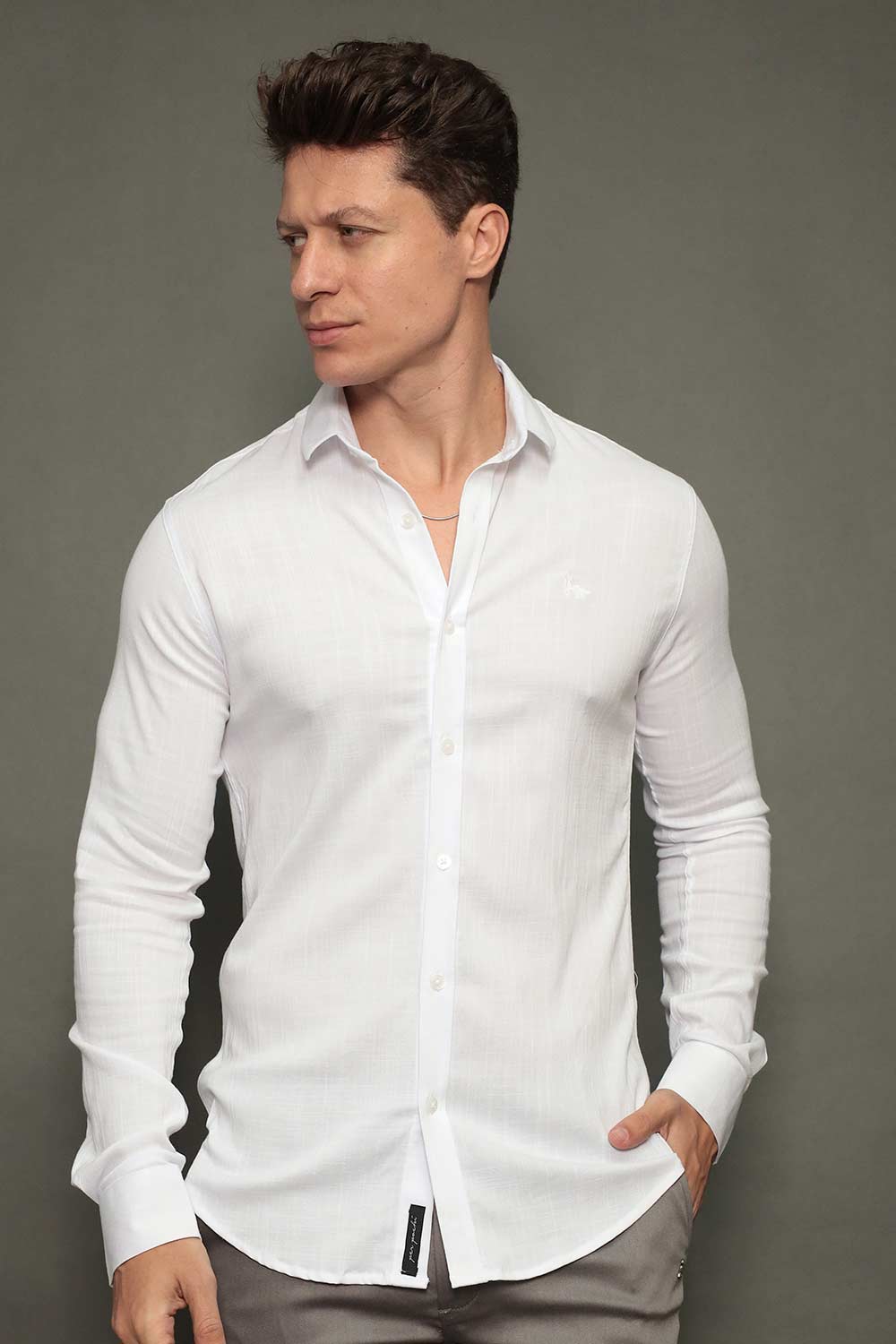 CAMISA DUBAI GOLA TRADICIONAL MANGA LONGA