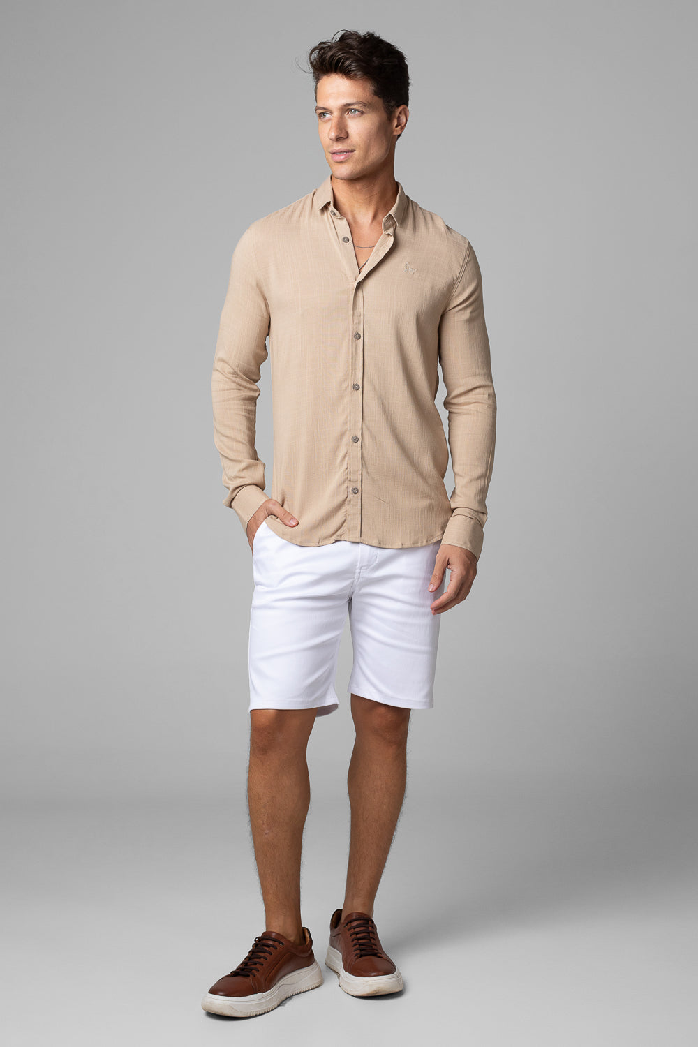 CAMISA DUBAI GOLA TRADICIONAL MANGA LONGA