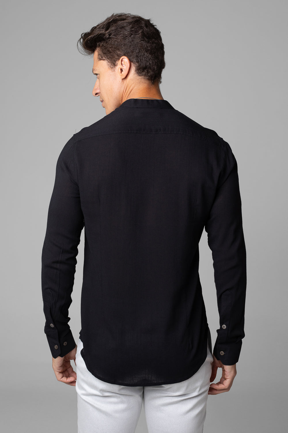 Camisa Social Masculina Dubai Gola Padre Manga Longa Slim