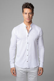 Camisa Social Masculina Dubai Gola Padre Manga Longa Slim