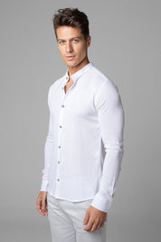 Camisa Social Masculina Dubai Gola Padre Manga Longa Slim