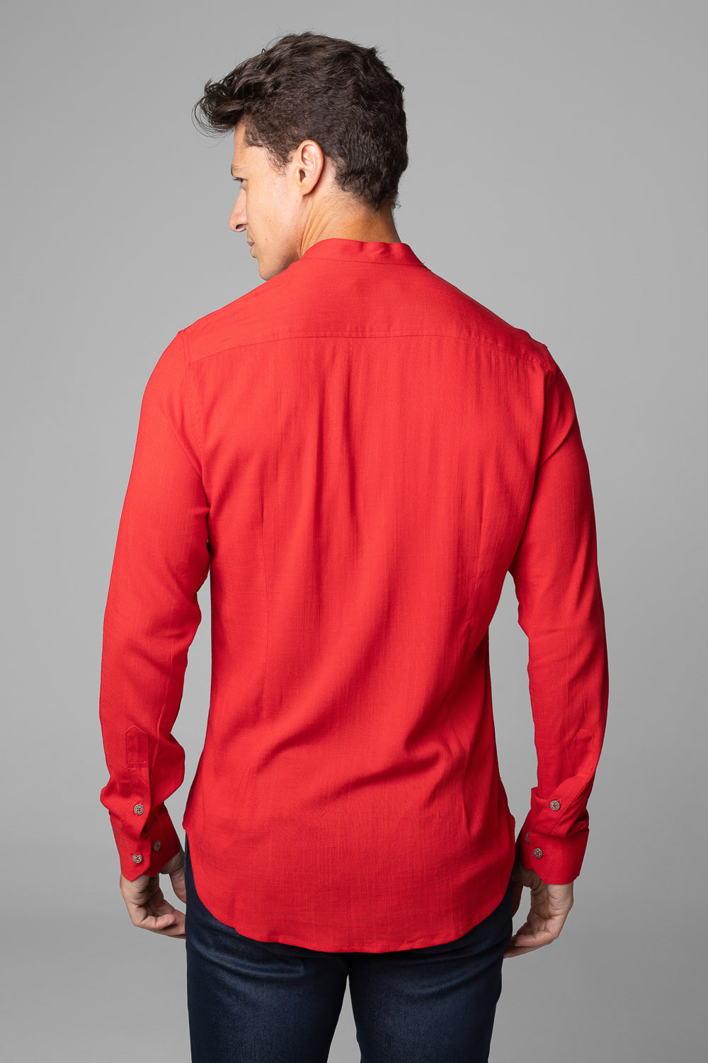 Camisa Social Masculina Dubai Gola Padre Manga Longa Slim