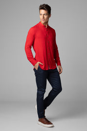 Camisa Social Masculina Dubai Gola Padre Manga Longa Slim