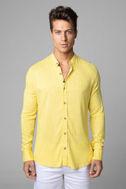 Camisa Social Masculina Dubai Gola Padre Manga Longa Slim