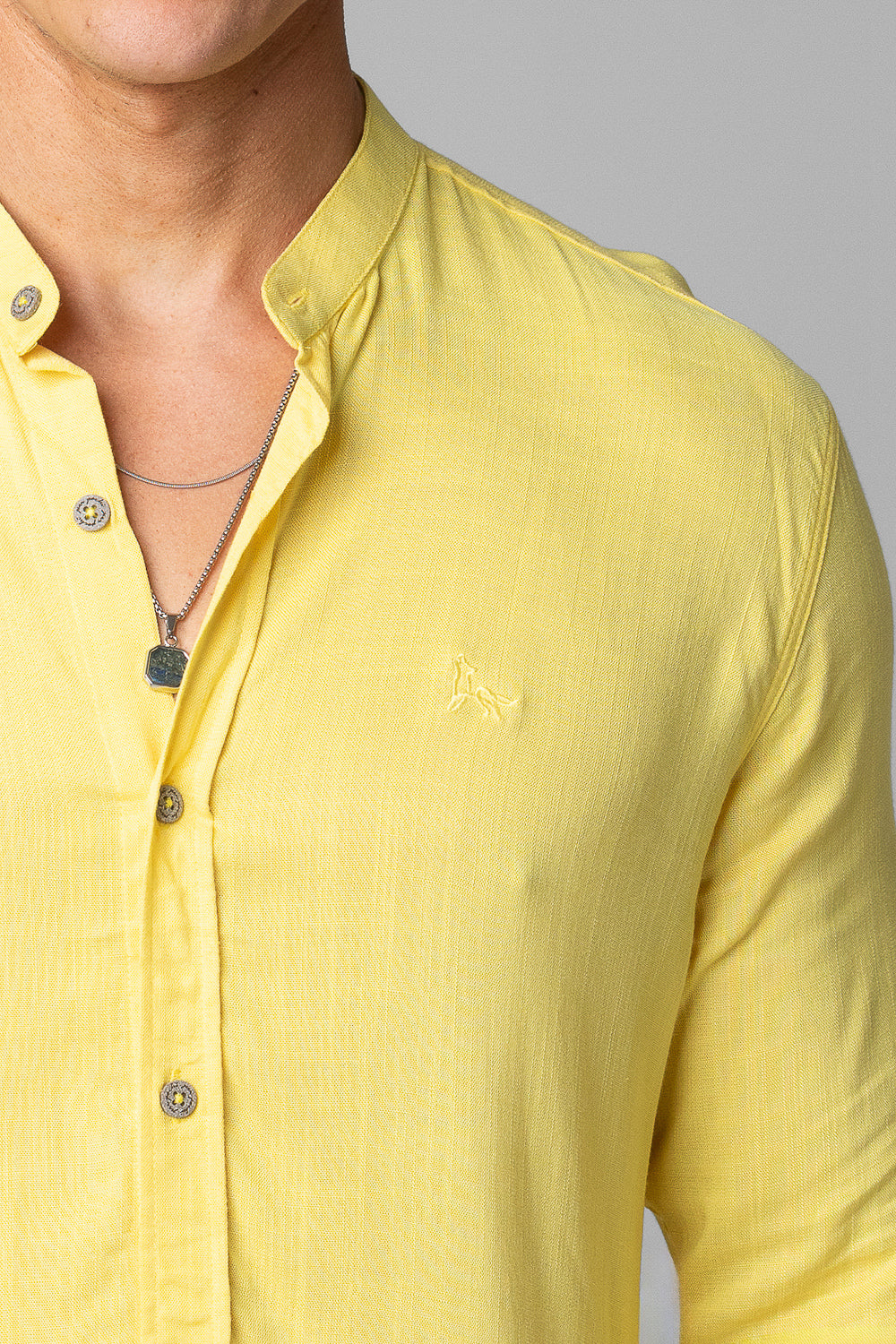 Camisa Social Masculina Dubai Gola Padre Manga Longa Slim