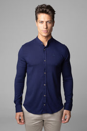 Camisa Social Masculina Dubai Gola Padre Manga Longa Slim