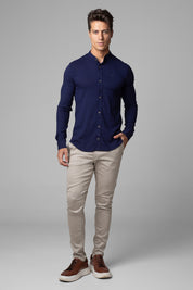 Camisa Social Masculina Dubai Gola Padre Manga Longa Slim