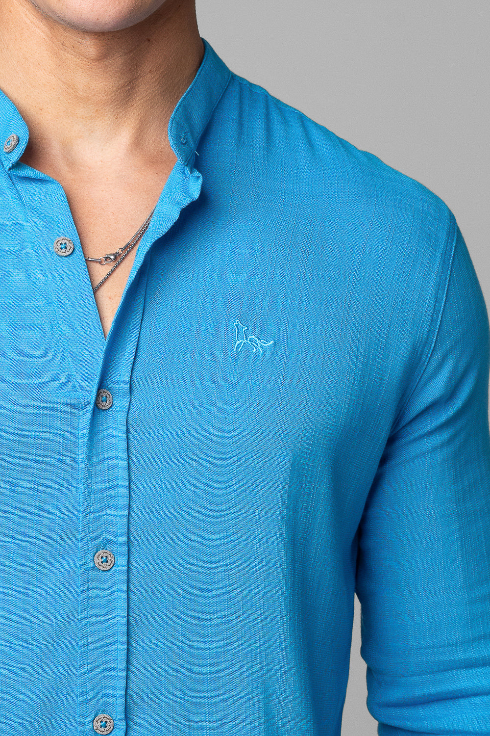Camisa Social Masculina Dubai Gola Padre Manga Longa Slim
