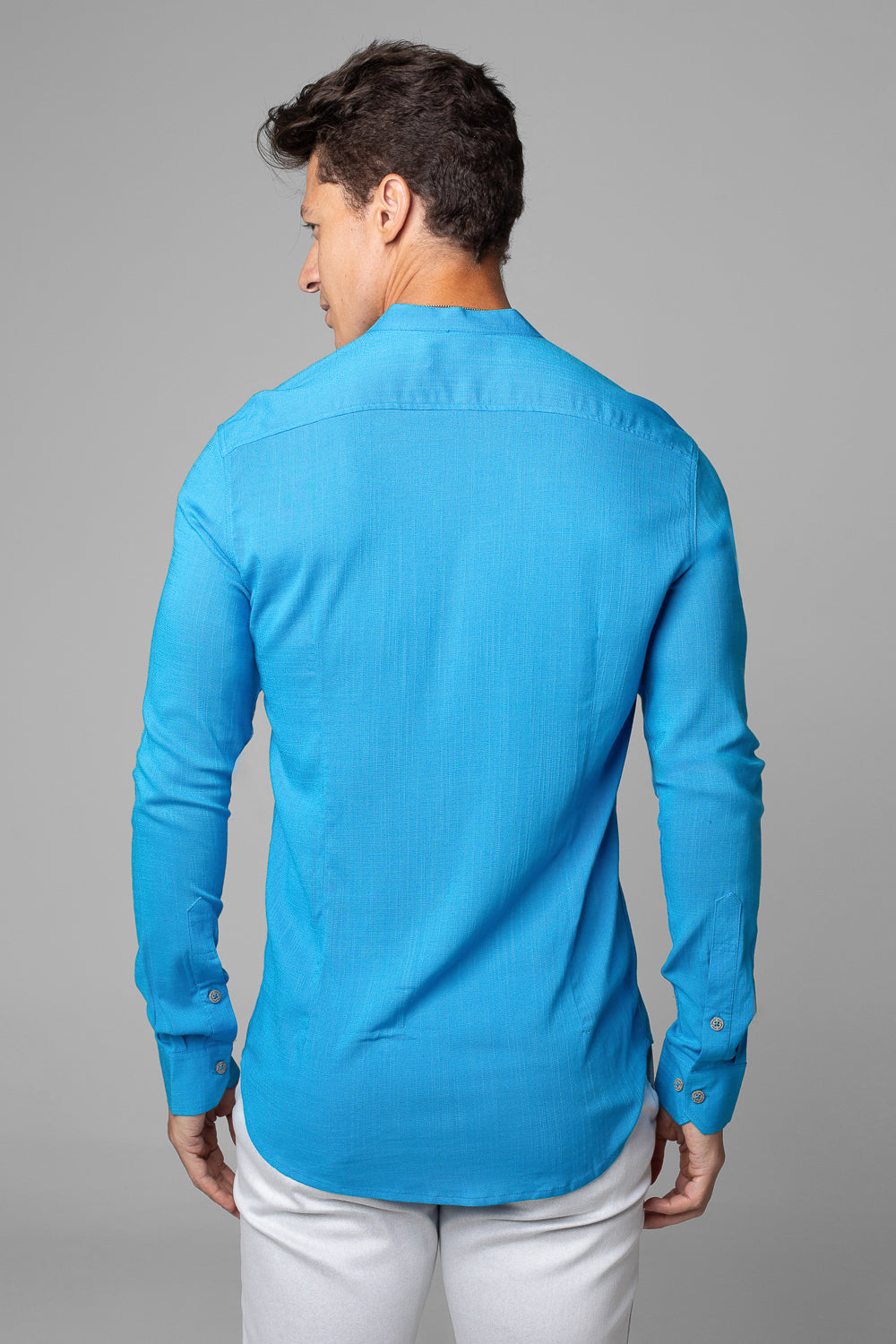 Camisa Social Masculina Dubai Gola Padre Manga Longa Slim