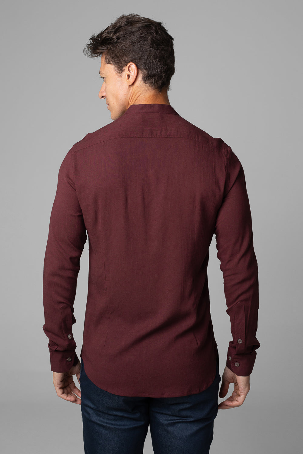 Camisa Social Masculina Dubai Gola Padre Manga Longa Slim