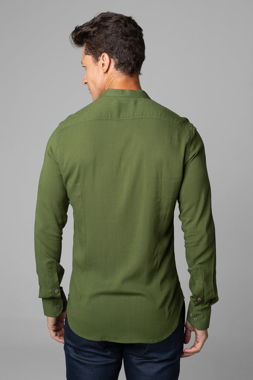 Camisa Social Masculina Dubai Gola Padre Manga Longa Slim