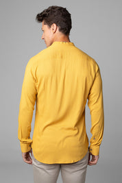 Camisa Social Masculina Dubai Gola Padre Manga Longa Slim