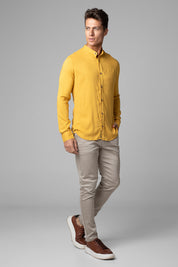 Camisa Social Masculina Dubai Gola Padre Manga Longa Slim