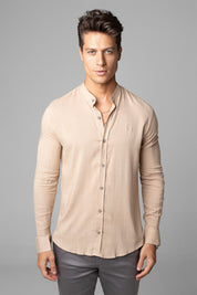 Camisa Social Masculina Dubai Gola Padre Manga Longa Slim