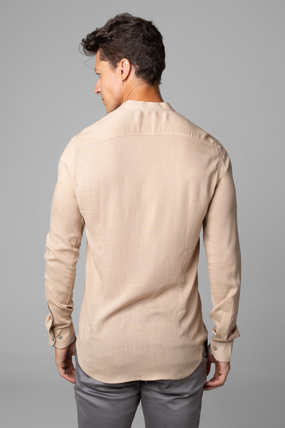 Camisa Social Masculina Dubai Gola Padre Manga Longa Slim