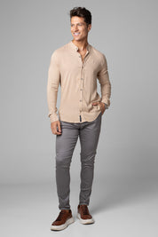 Camisa Social Masculina Dubai Gola Padre Manga Longa Slim