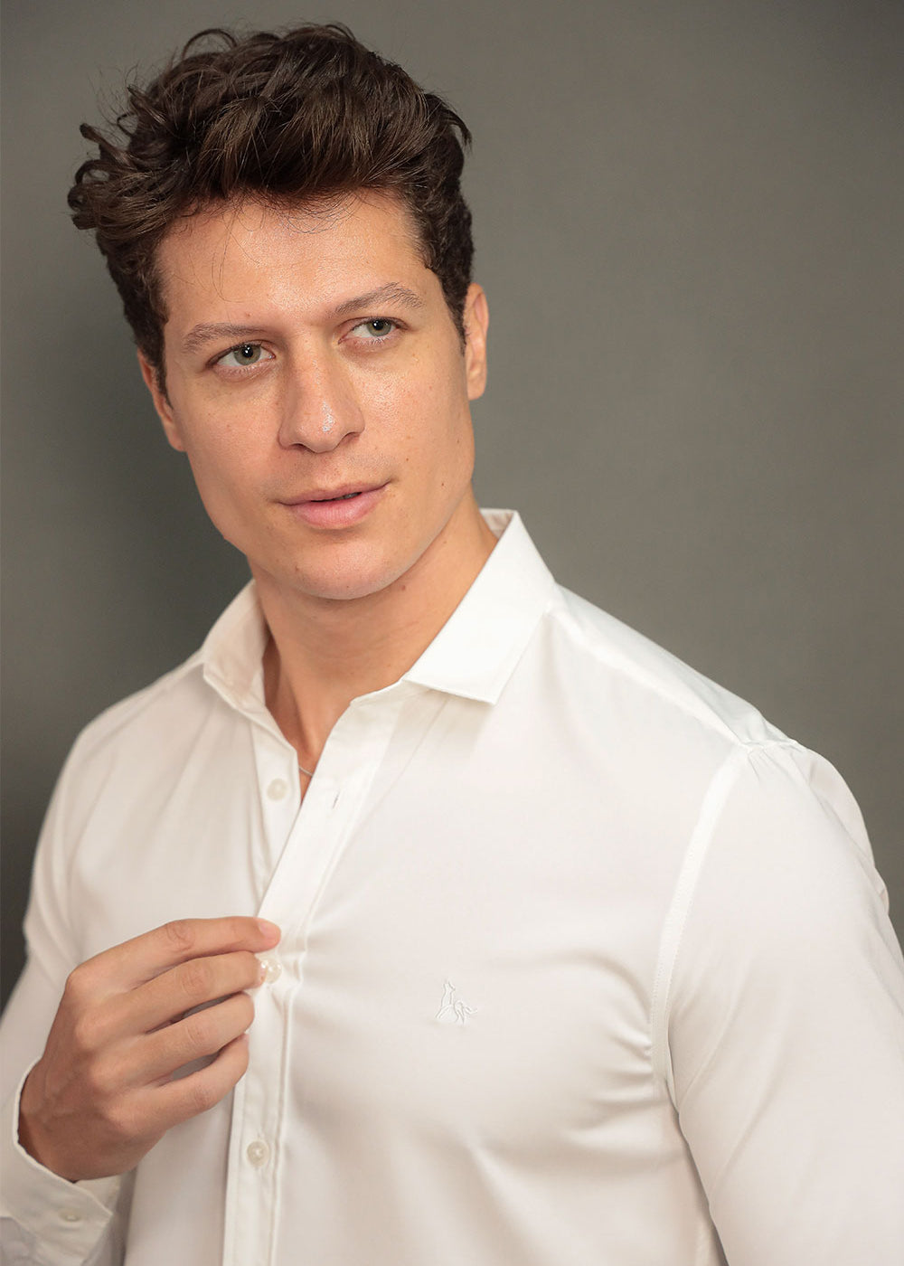 Camisa Social Masculina W.R Repelente a Líquidos e Manchas Slim