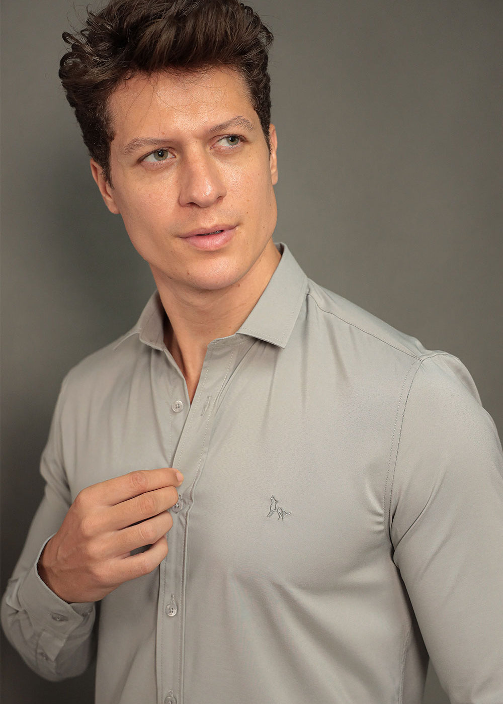 Camisa Social Masculina W.R Repelente a Líquidos e Manchas Slim