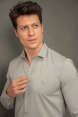 Camisa Social Masculina W.R Repelente a Líquidos e Manchas Slim