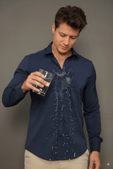 Camisa Social Masculina W.R Repelente a Líquidos e Manchas Slim