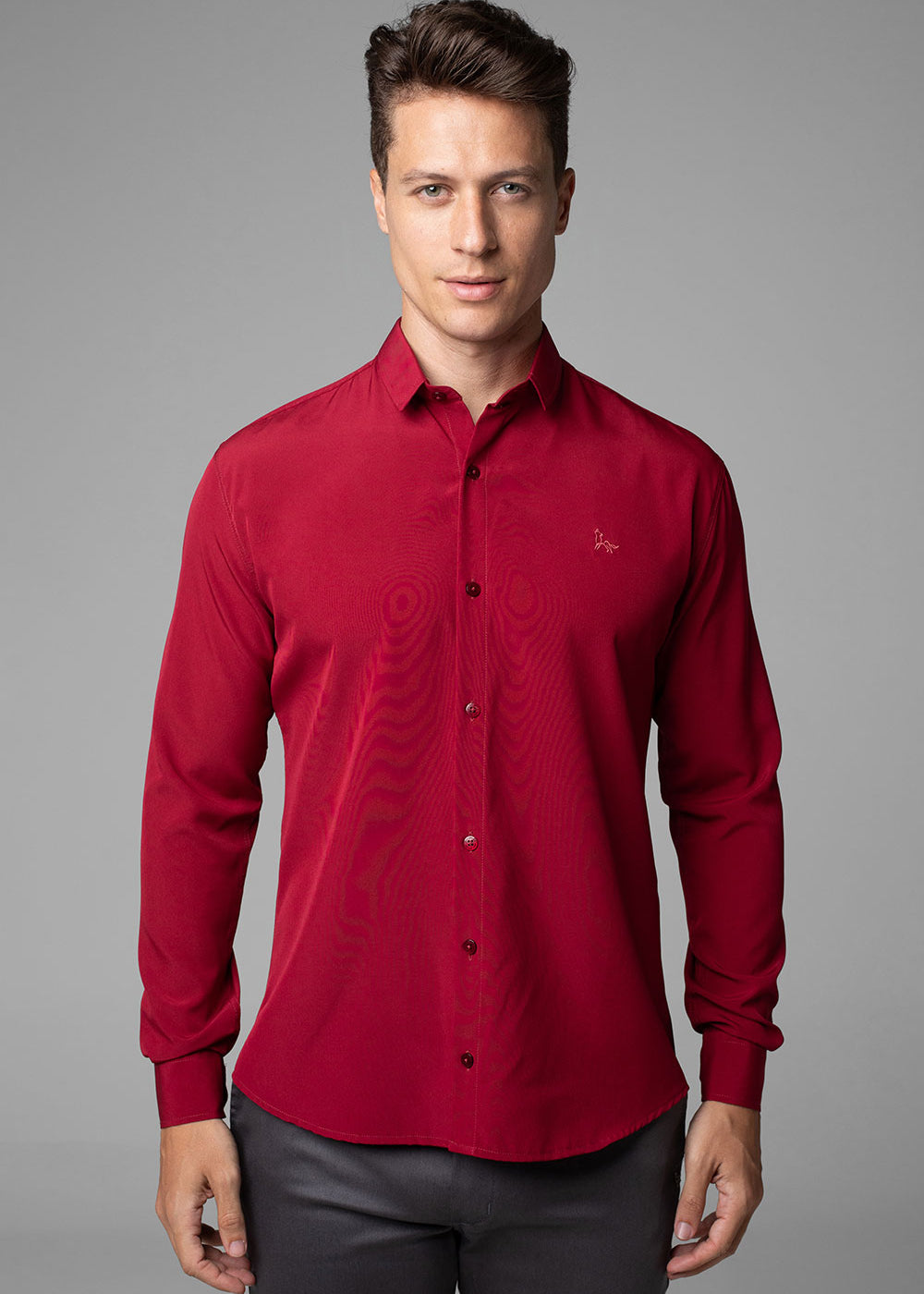 Camisa Social Masculina W.R Repelente a Líquidos e Manchas Slim