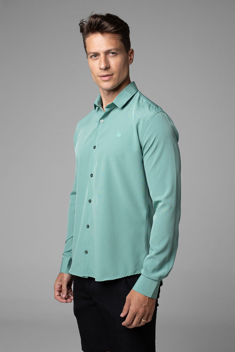Camisa Social Masculina W.R Repelente a Líquidos e Manchas Slim