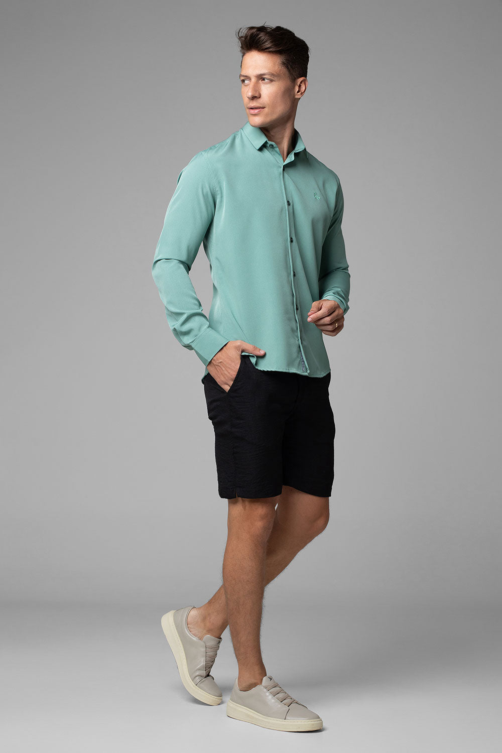 Camisa Social Masculina W.R Repelente a Líquidos e Manchas Slim