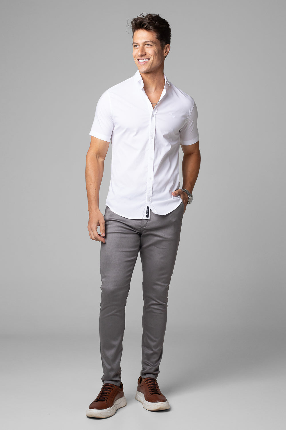 Calça Alfaiataria Masculina Barbara Cós Transpassado Slim