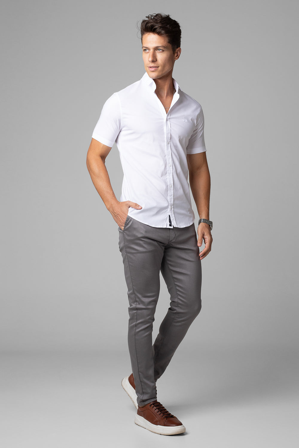 Calça Alfaiataria Masculina Barbara Cós Transpassado Slim