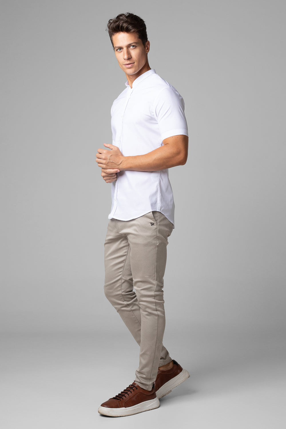 Calça Alfaiataria Masculina Barbara Cós Transpassado Slim