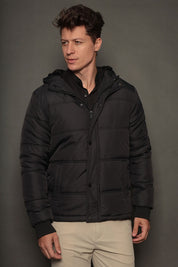 Jaqueta Masculina com Capuz Slim Velluto Napoli