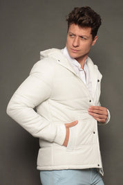 Jaqueta Masculina com Capuz Slim Velluto Napoli