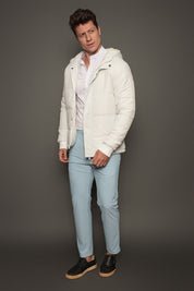Jaqueta Masculina com Capuz Slim Velluto Napoli