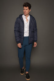 Jaqueta Masculina com Capuz Slim Velluto Napoli