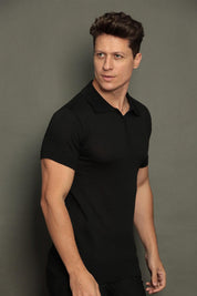 Polo Tricot Masculina Slim com Zíper Invisível Mônaco