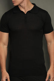 Polo Tricot Masculina Slim com Zíper Invisível Mônaco