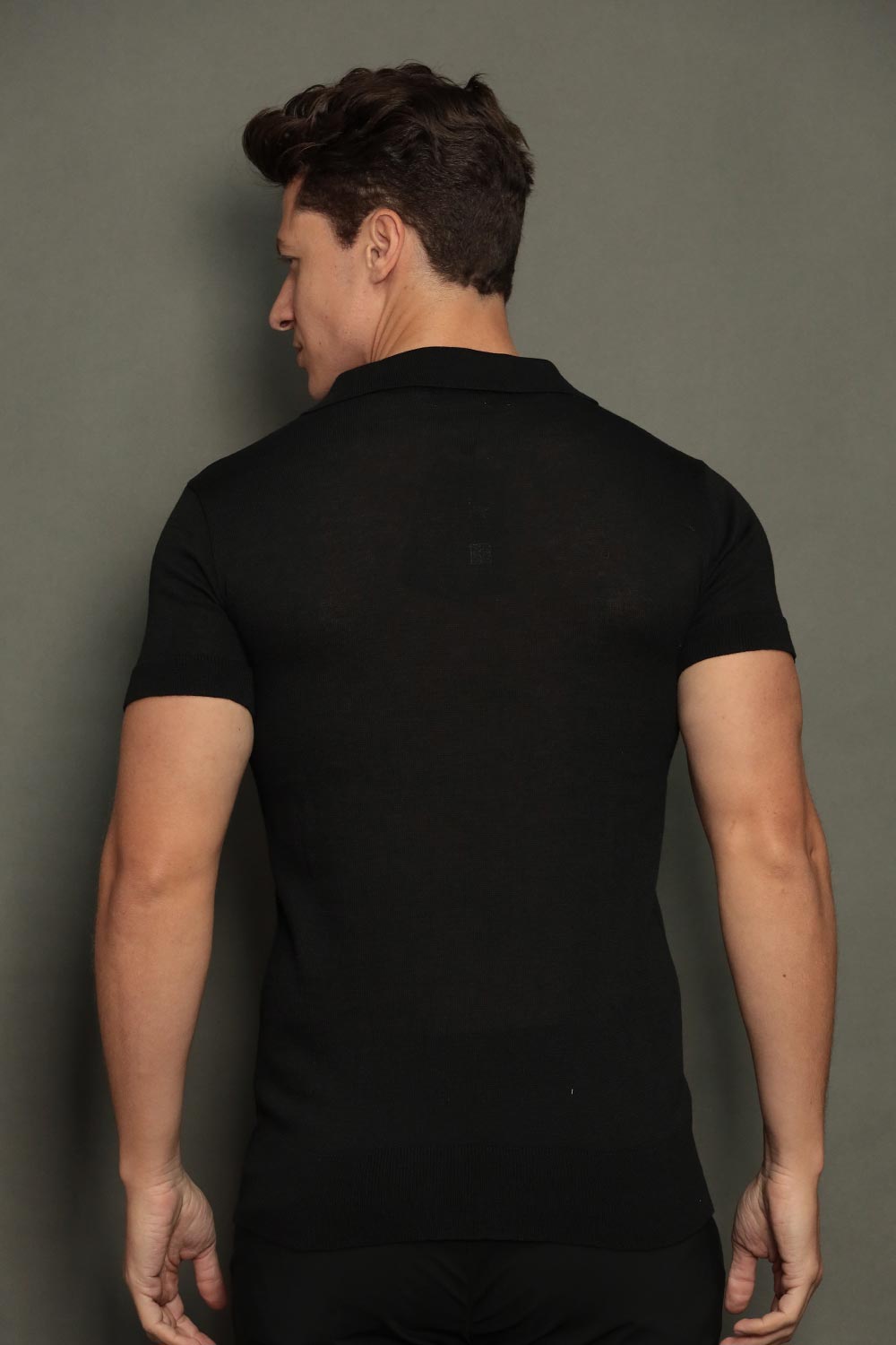 Polo Tricot Masculina Slim com Zíper Invisível Mônaco
