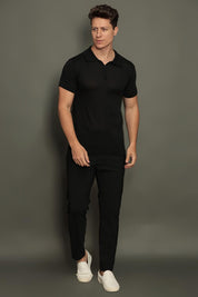 Polo Tricot Masculina Slim com Zíper Invisível Mônaco
