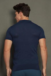 Polo Tricot Masculina Slim com Zíper Invisível Mônaco