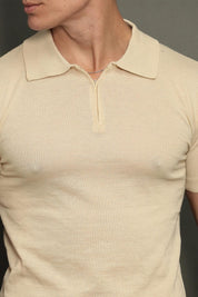Polo Tricot Masculina Slim com Zíper Invisível Mônaco