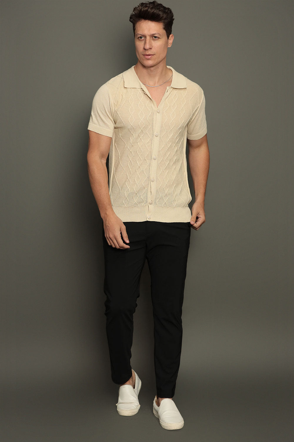 Camisa de Tricot Masculina Chevron Marbella