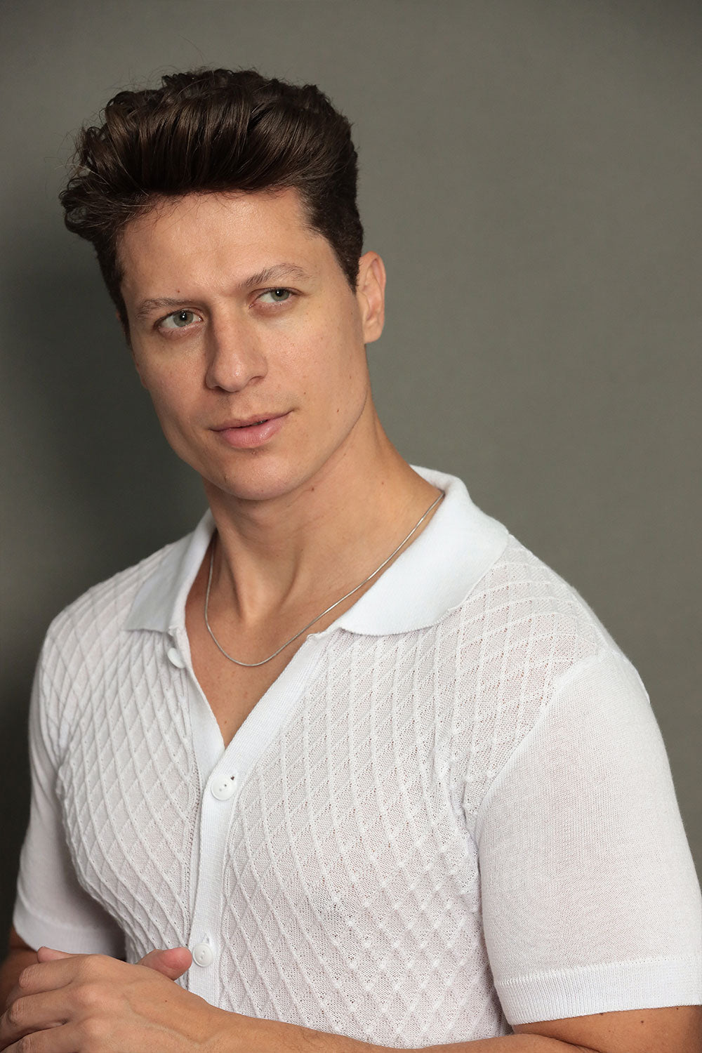 Camisa de Tricot Masculina Slim Fit Texturizada Maiorca