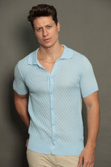 Camisa de Tricot Masculina Slim Fit Texturizada Maiorca