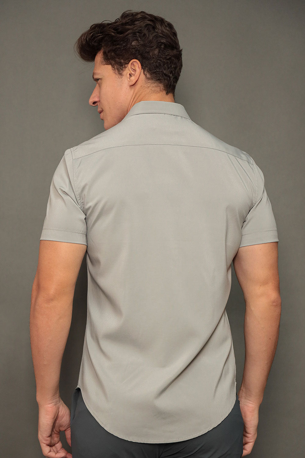 Camisa Social W.R Manga Curta Repelente a Líquidos Slim