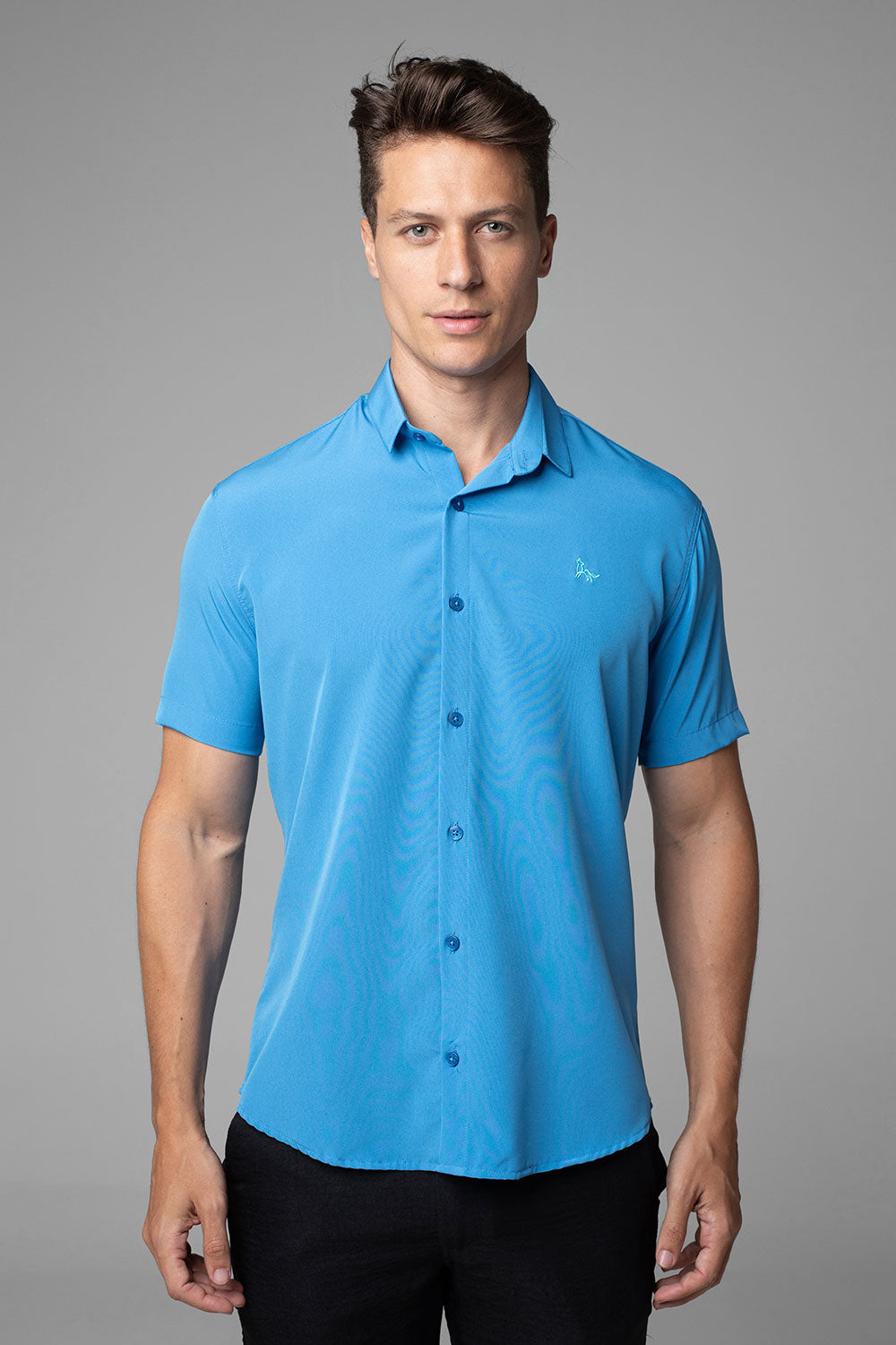 Camisa Social W.R Manga Curta Repelente a Líquidos Slim