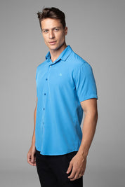 Camisa Social W.R Manga Curta Repelente a Líquidos Slim