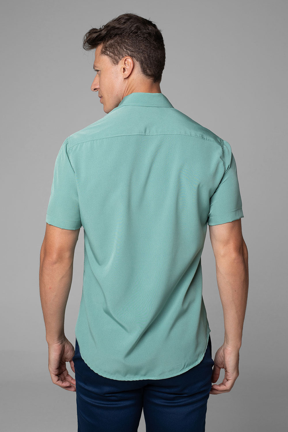 Camisa Social W.R Manga Curta Repelente a Líquidos Slim